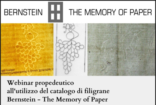 Webinar propedeutico all'utilizzo del catalogo di filigrane Bernstein - The Memory of Paper